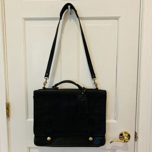 Vintage Schlesinger Full Grain Cowhide Leather Vintage Briefcase Messenger Bag